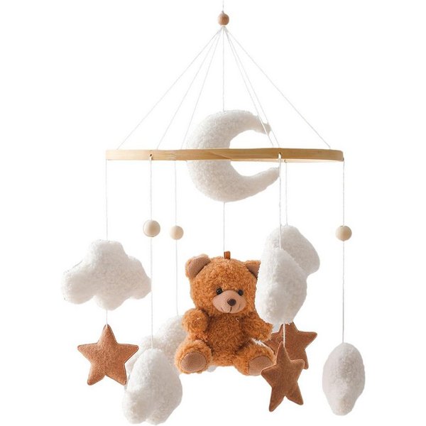 Flintry Mobile Baby,Windspiele Babybett Mobile 3D Bär, Kinderzimmer Hängende Bettglocke, Neugeborenen Geschenk für Baby