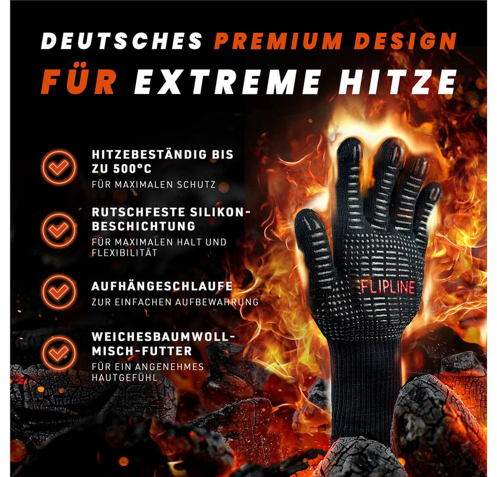 FLIPLINE® Grillhandschuhe Größe M, Idealer Schutz für Hände auch für Fahrzeugreparaturen – Bild 3 von 5