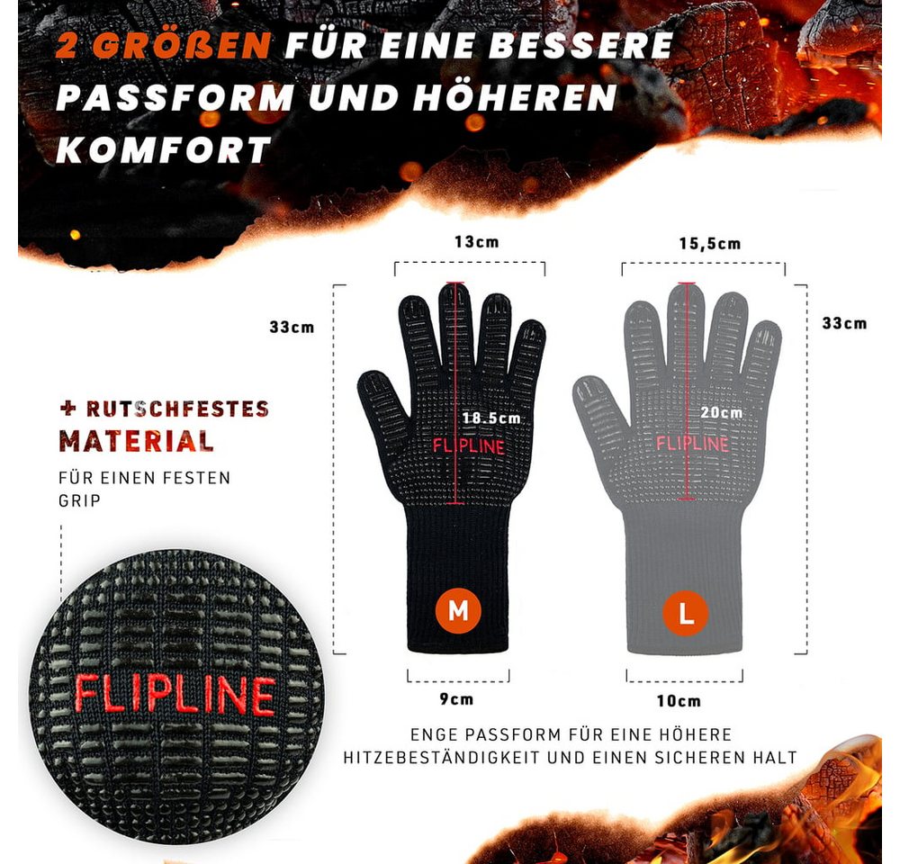 FLIPLINE® Grillhandschuhe Größe M, Idealer Schutz für Hände auch für Fahrzeugreparaturen – Bild 4 von 5