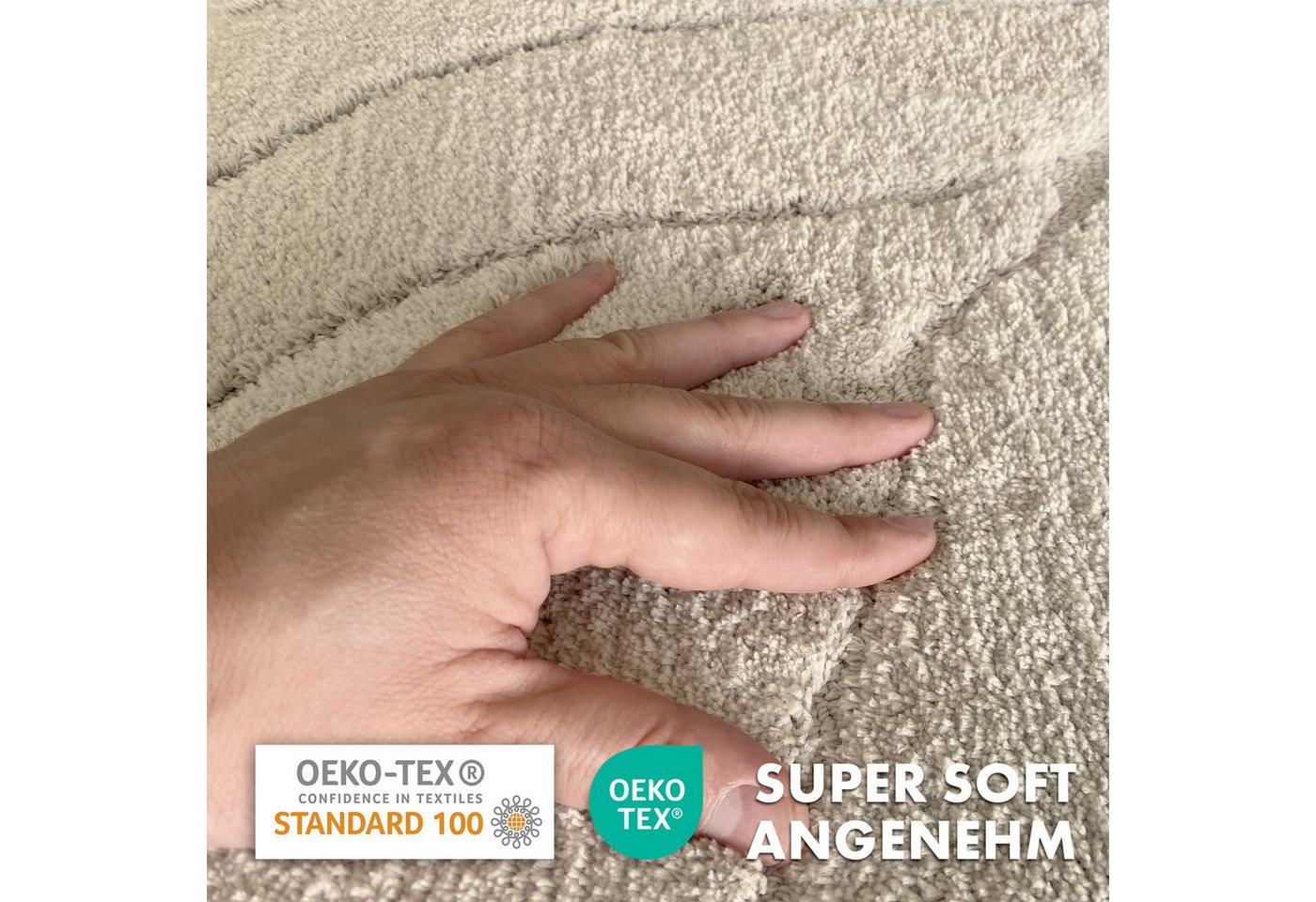 Floordirekt Badematte Maris, ausfranssicher, verschiedene Farben, aus weicher Mikrofaser, Höhe 15 mm, rutschhemmend beschichtet, fusselfrei, Polyester, Rund, 12 – Bild 5 von 5