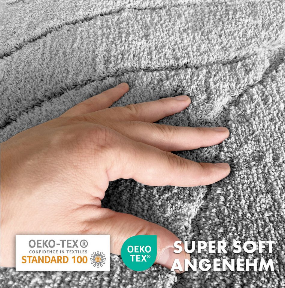 Floordirekt Badematte Maris, ausfranssicher, verschiedene Farben, aus weicher Mikrofaser, Höhe 15 mm, rutschhemmend beschichtet, fusselfrei, Polyester, Rund, 12 – Bild 5 von 5