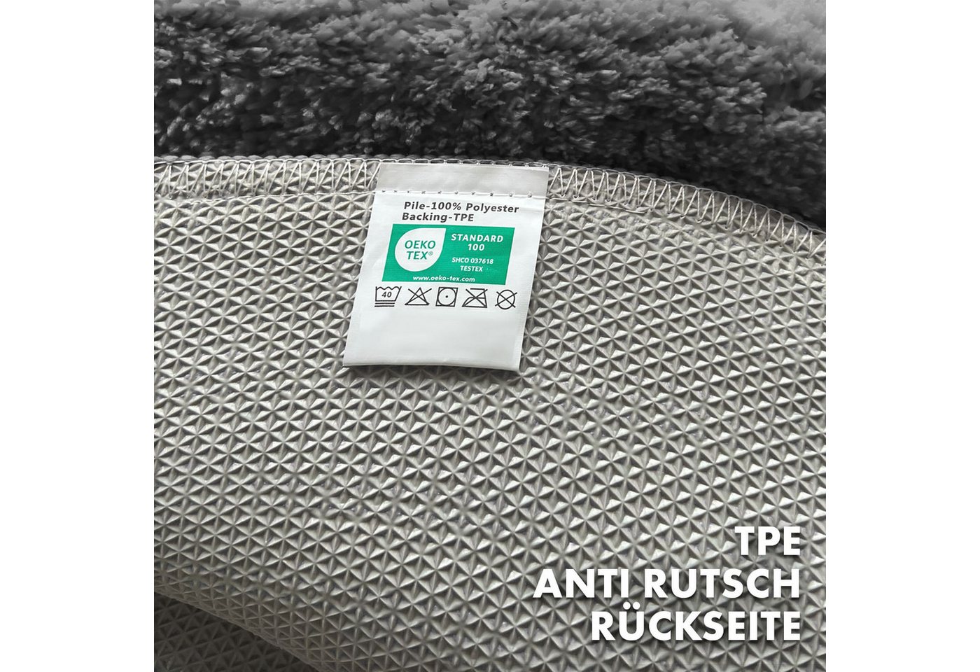 Floordirekt Badematte Maris, ausfranssicher, verschiedene Farben, aus weicher Mikrofaser, Höhe 15 mm, rutschhemmend beschichtet, fusselfrei, Polyester, Rund, 12 – Bild 4 von 5