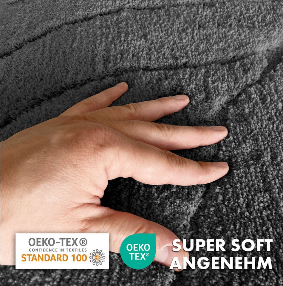 Floordirekt Badematte Maris, ausfranssicher, verschiedene Farben, aus weicher Mikrofaser, Höhe 15 mm, rutschhemmend beschichtet, fusselfrei, Polyester, Rund, 12 – Bild 5 von 5