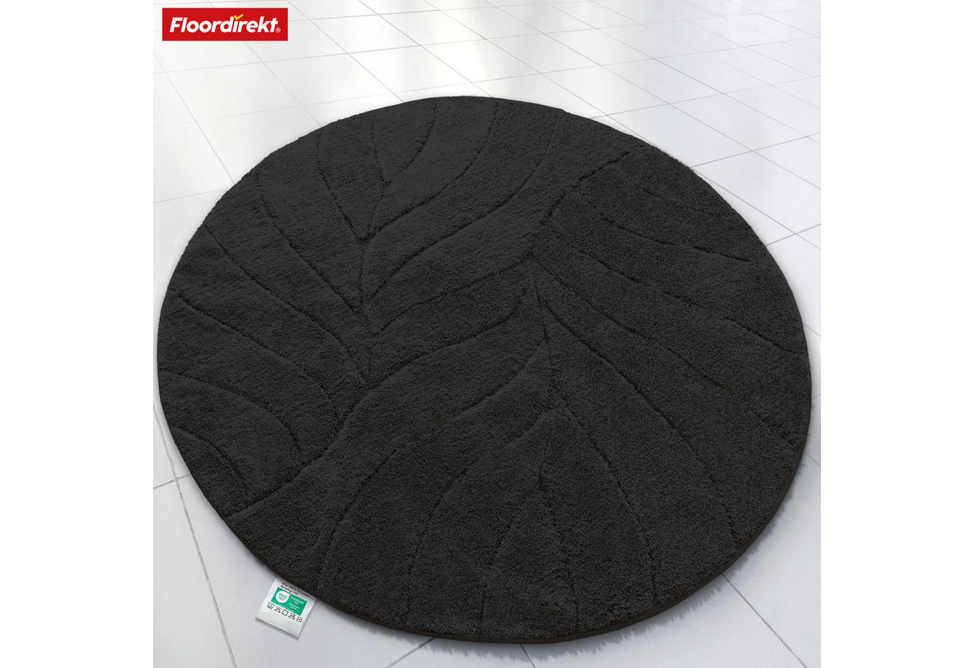 Floordirekt Badematte Maris, ausfranssicher, verschiedene Farben, aus weicher Mikrofaser, Höhe 15 mm, rutschhemmend beschichtet, fusselfrei, Polyester, Rund, 12 – Bild 3 von 5