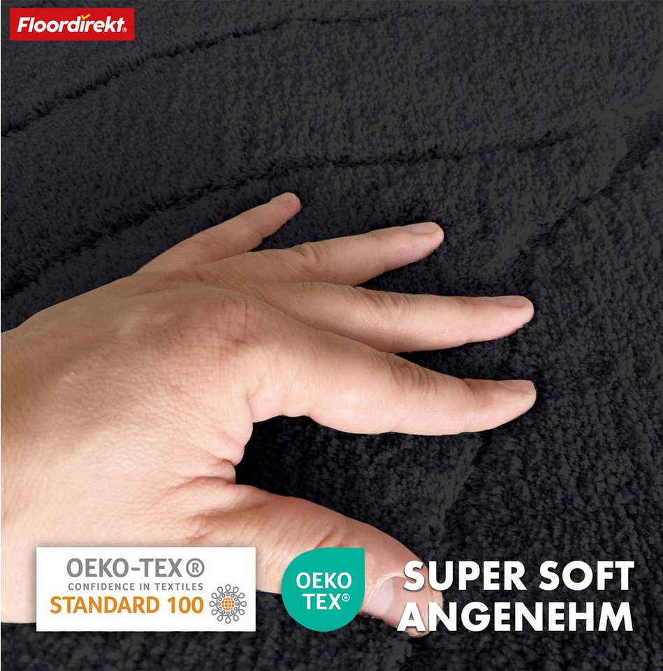 Floordirekt Badematte Maris, ausfranssicher, verschiedene Farben, aus weicher Mikrofaser, Höhe 15 mm, rutschhemmend beschichtet, fusselfrei, Polyester, Rund, 12 – Bild 5 von 5