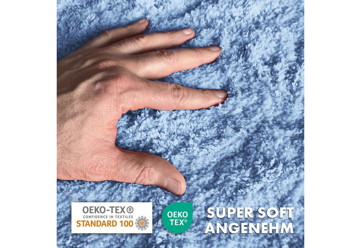 Floordirekt Badematte Sky Extra weich & saugstark, Fußbodenheizung geeignet, Hochflor, Höhe 30 mm, Rutschhemmende Rückseite, Waschmaschinen & Trockner geeignet, – Bild 2 von 5