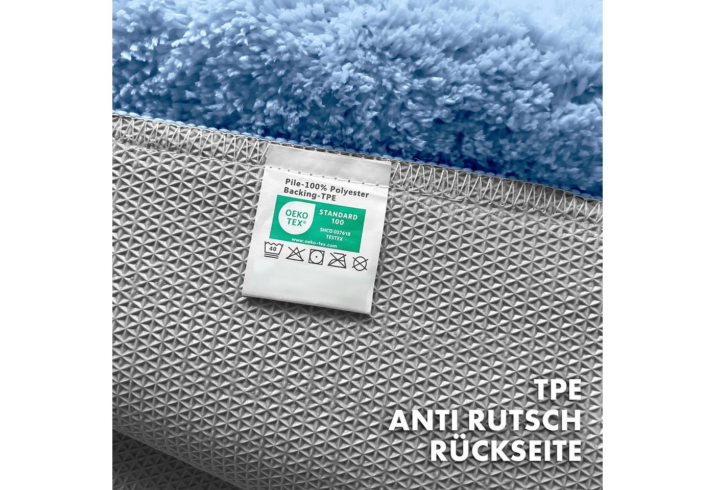 Floordirekt Badematte Sky Extra weich & saugstark, Fußbodenheizung geeignet, Hochflor, Höhe 30 mm, Rutschhemmende Rückseite, Waschmaschinen & Trockner geeignet, – Bild 4 von 5