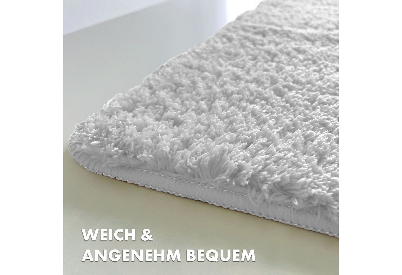 Floordirekt Badematte Sky Extra weich & saugstark, Fußbodenheizung geeignet, Hochflor, Höhe 30 mm, Rutschhemmende Rückseite, Waschmaschinen & Trockner geeignet, – Bild 3 von 5