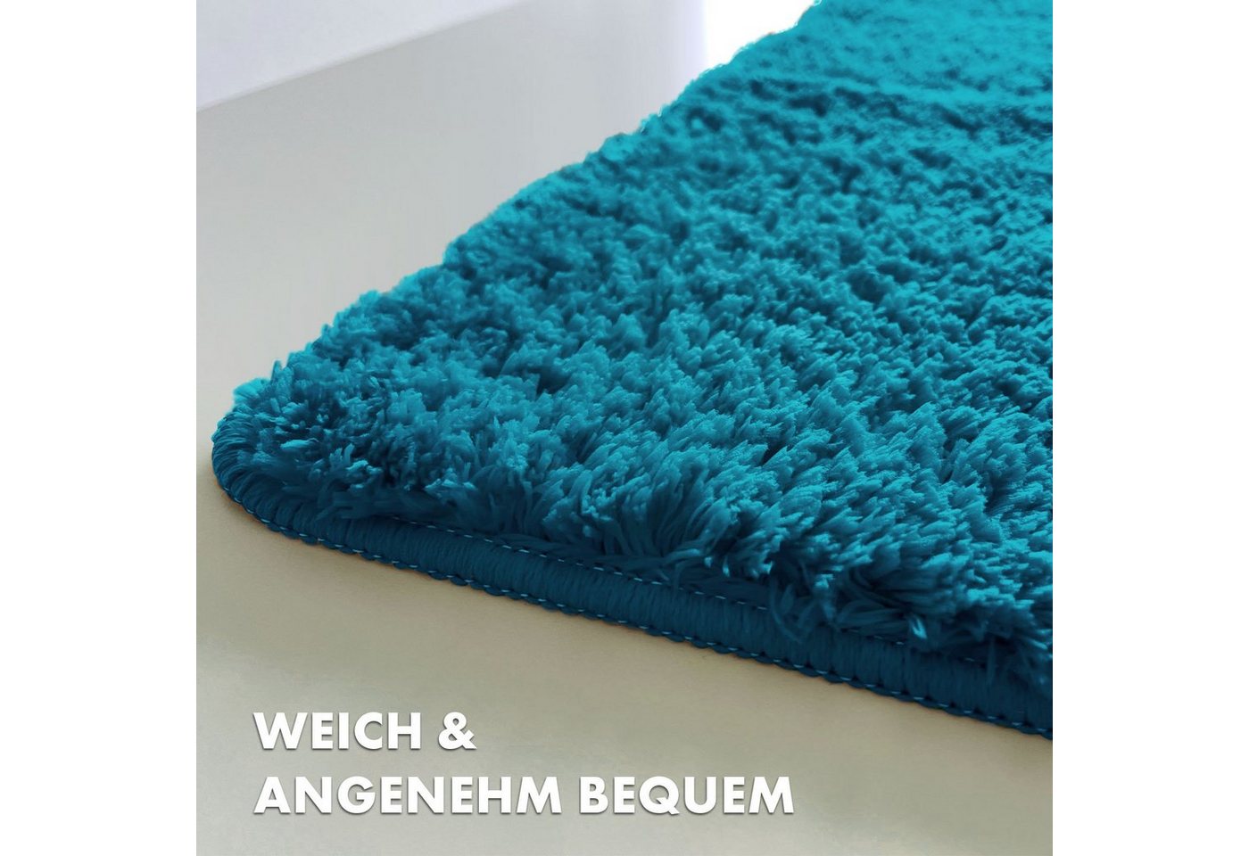 Floordirekt Badematte Sky Extra weich & saugstark, Fußbodenheizung geeignet, Hochflor, Höhe 30 mm, Rutschhemmende Rückseite, Waschmaschinen & Trockner geeignet, – Bild 3 von 5