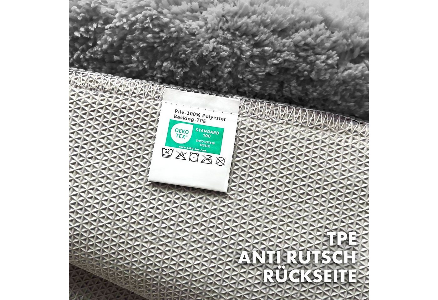 Floordirekt Badematte Sky Extra weich & saugstark, Fußbodenheizung geeignet, Hochflor, Höhe 30 mm, Rutschhemmende Rückseite, Waschmaschinen & Trockner geeignet, – Bild 4 von 5