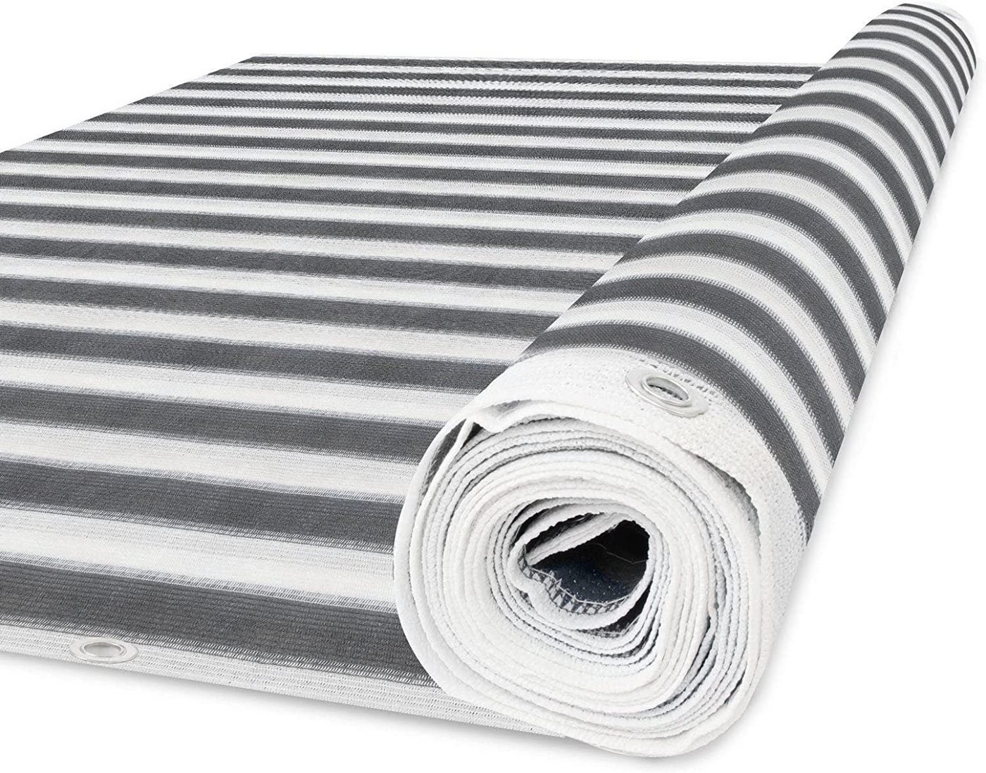 Floordirekt Balkonsichtschutz 90x500 cm, Balkon Sichtschutz mit wetterfestem HDPE-Stoff (Packung, 1-St) Balkonverkleidung für UV-, Wind- & Sichtschutz - creme/b – Bild 4 von 5