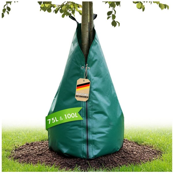 Floordirekt Bewässerungssystem, Bewässerungsbeutel für Bäume, Bewässerungssack 75L oder 100L, (1-tlg., auch für Gartenabfälle nutzbar), mit Tropfsystem & Reißve