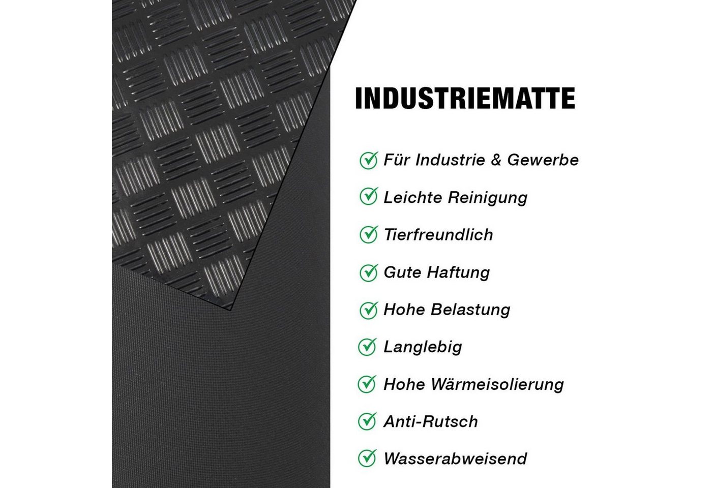 Floordirekt Bodenschutzmatte Gummiläufer "Karo", viele Größen, aus SBR-Gummi, Läufer – Bild 5 von 5