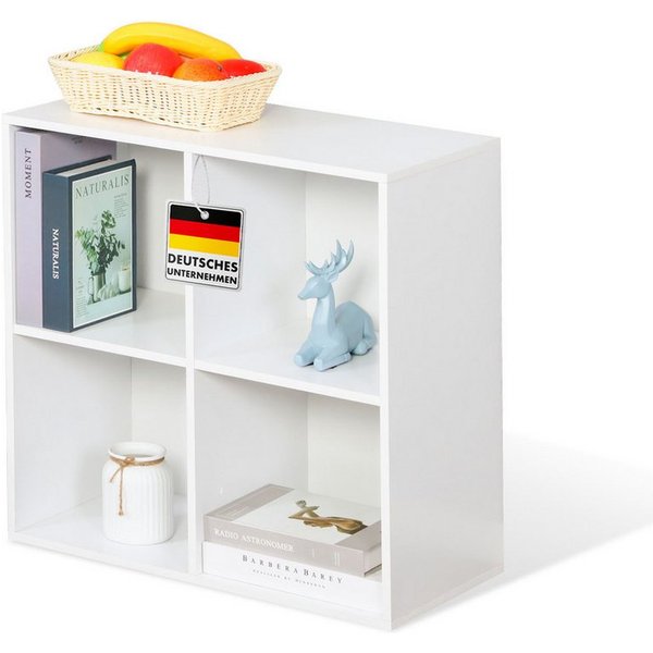 Floordirekt Bücherregal California, platzsparendes Regal aus Holzwerkstoff mit Kipp-Sicherung, 4 Fächer 1-tlg., Standregal 59,6 x 29 x 59,8 cm mit Montagemateri