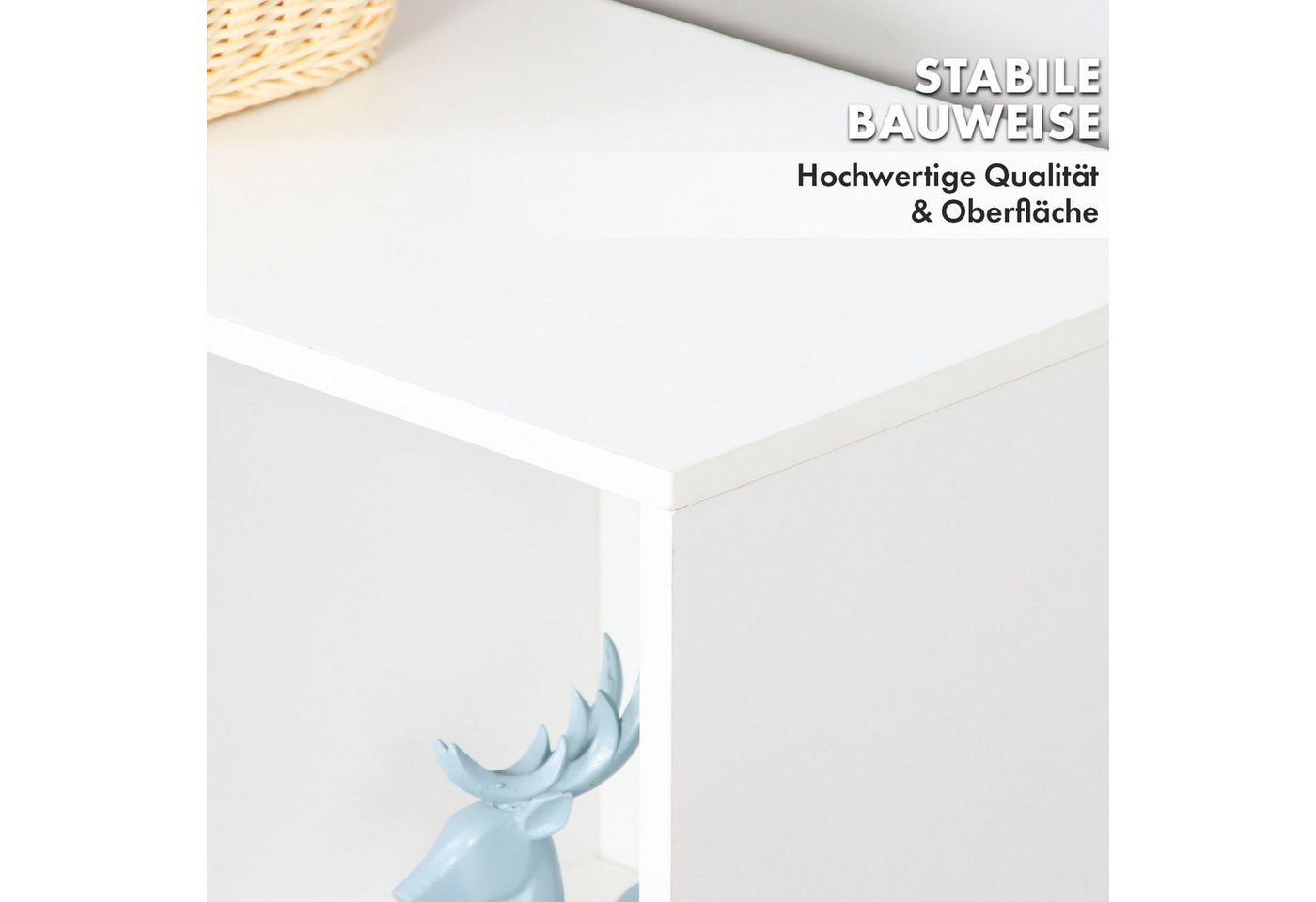 Floordirekt Bücherregal California, platzsparendes Regal aus Holzwerkstoff mit Kipp-Sicherung, 4 Fächer 1-tlg., Standregal 59,6 x 29 x 59,8 cm mit Montagemateri – Bild 5 von 5
