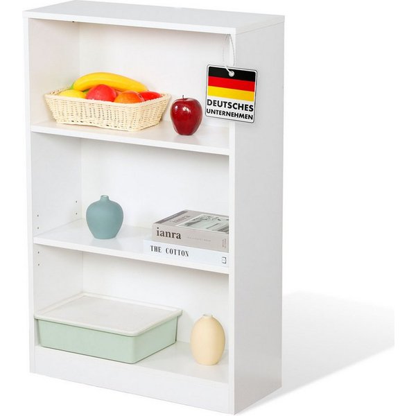 Floordirekt Bücherregal Maine, schmales Holzregal, Standregal mit Kippschutz an der Rückwand, 3 Etagen 1-tlg., 60x24x93 cm Wasser- & Abriebfeste Oberfläche, off