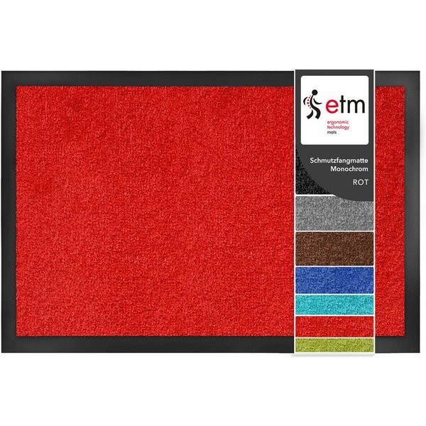 Floordirekt Fußmatte Monochrom, Rutschfeste Schmutzfangmatte Indoor, 30°C Maschinenwaschbar, Rechteckig, Höhe: 7 mm, Geeignet für Trockner & Fußbodenheizungen, 