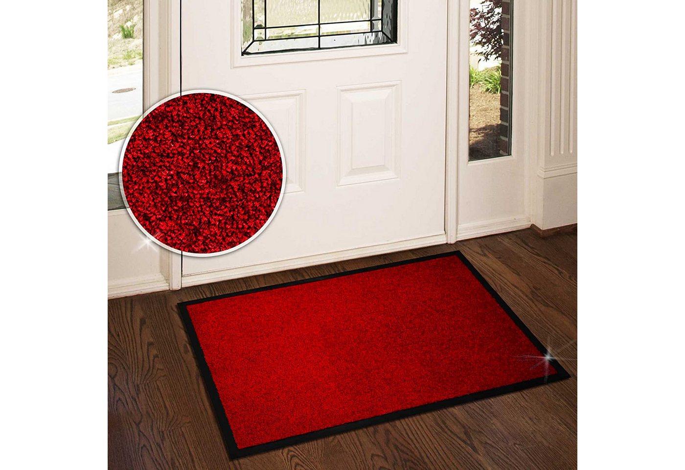 Floordirekt Fußmatte Monochrom, Rutschfeste Schmutzfangmatte Indoor, 30°C Maschinenwaschbar, Rechteckig, Höhe: 7 mm, Geeignet für Trockner & Fußbodenheizungen,  – Bild 5 von 5