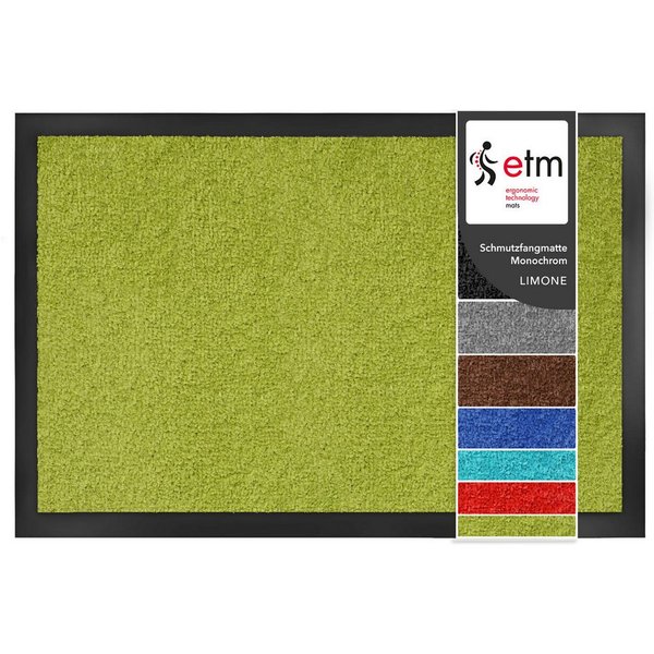 Floordirekt Fußmatte Monochrom, Rutschfeste Schmutzfangmatte Indoor, 30°C Maschinenwaschbar, Rechteckig, Höhe: 7 mm, Geeignet für Trockner & Fußbodenheizungen, 