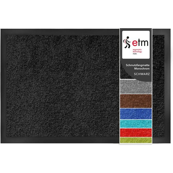 Floordirekt Fußmatte Monochrom, Rutschfeste Schmutzfangmatte Indoor, 30°C Maschinenwaschbar, Rechteckig, Höhe: 7 mm, Geeignet für Trockner & Fußbodenheizungen, 