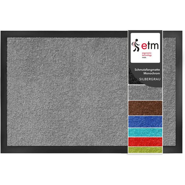 Floordirekt Fußmatte Monochrom, Rutschfeste Schmutzfangmatte Indoor, 30°C Maschinenwaschbar, Rechteckig, Höhe: 7 mm, Geeignet für Trockner & Fußbodenheizungen, 
