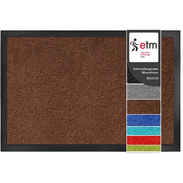 Floordirekt Fußmatte Monochrom, Rutschfeste Schmutzfangmatte Indoor, 30°C Maschinenwaschbar, Rechteckig, Höhe: 7 mm, Geeignet für Trockner & Fußbodenheizungen, 
