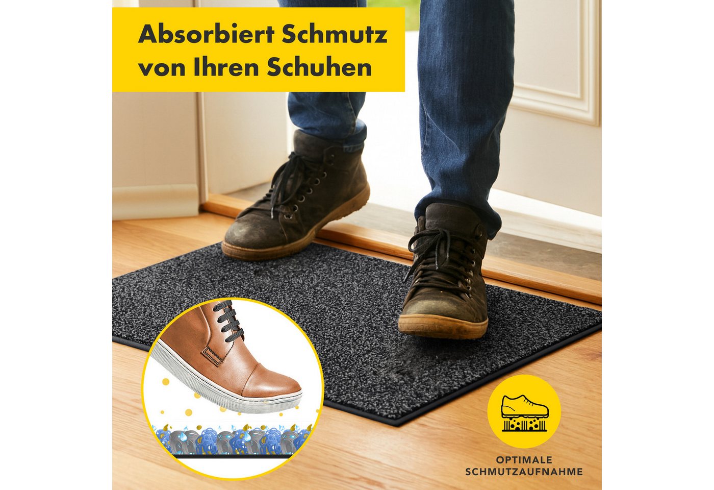 Floordirekt Fußmatte Nasa Schmutzfangmatte, rechteckig, Höhe: 14 mm, waschbar bei 30 Grad, schmutzabsorbierend – Bild 2 von 5