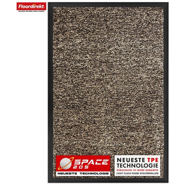 Floordirekt Fußmatte Space 205, Schmutzfangmatte hochabsorbierend - Matte Eingangsbereich, langlebig & rutschfest - Fußmatte innen/Schmutzfangmatte außen