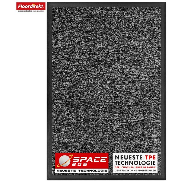 Floordirekt Fußmatte Space 205, Schmutzfangmatte hochabsorbierend - Matte Eingangsbereich, langlebig & rutschfest - Fußmatte innen/Schmutzfangmatte außen