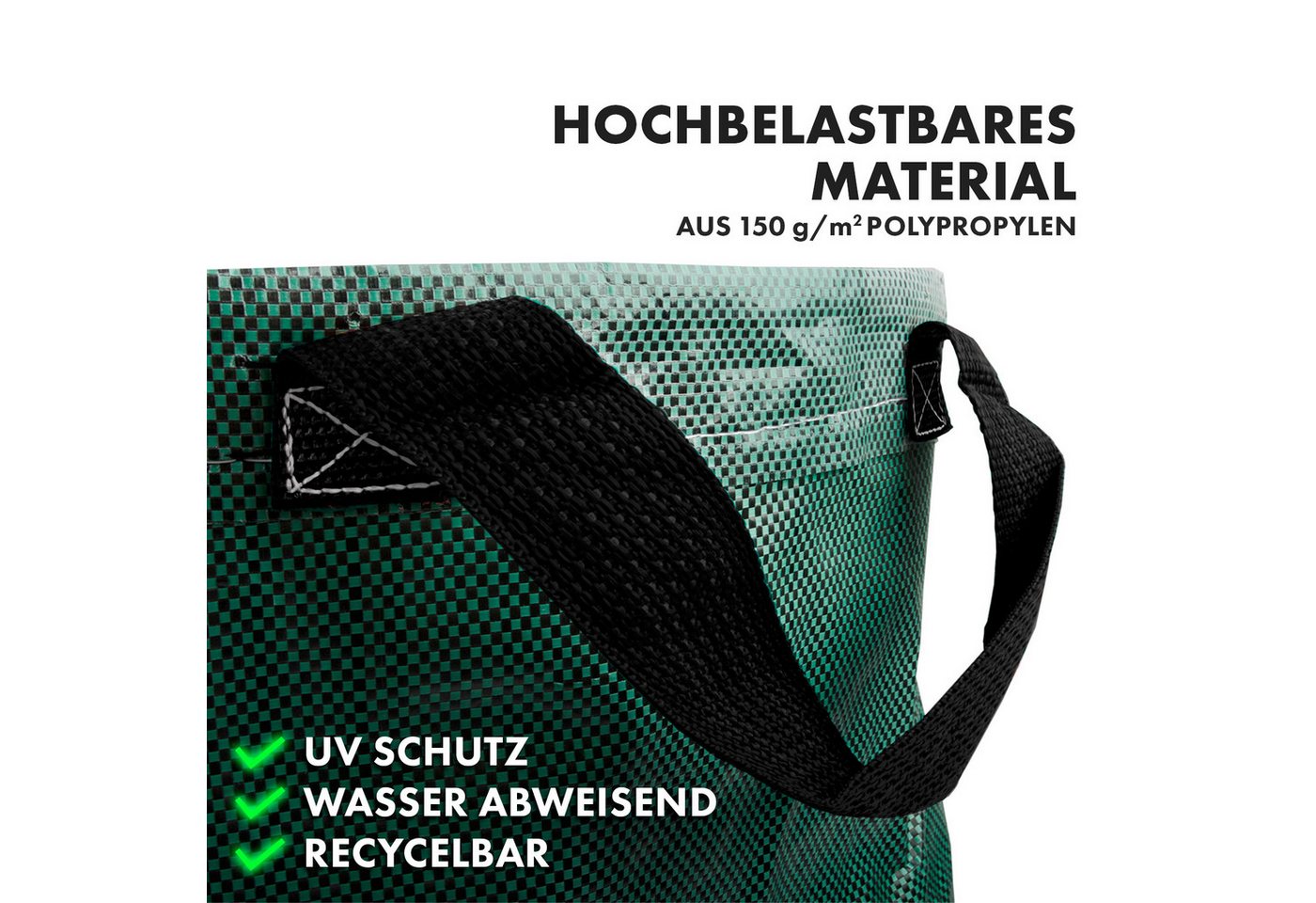 Floordirekt Gartensack Gartenabfallsack 3er Set 272 Liter Laubsack selbststehend, für Gartenabfälle aller Art, Lagern und Aufbewahren von Futtermitteln, Spielze – Bild 4 von 5