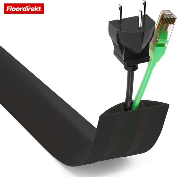 Floordirekt Kabelkanal Boden Cable Guard rutschfester Stolperschutz Kabelschutz zuschneidbar (1,8 m, 4,5 m, 9 m, 30 m, 2 Kabel bis 8 mm Ø (Kammer: 18 × 8 mm), R