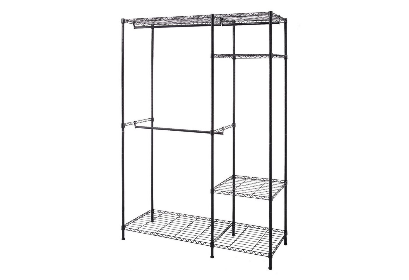 Floordirekt Kleiderständer Edward, offener Kleiderschrank mit individuell verstellbaren Ablagen, (2 Kleiderstangen & Ablagen, 1 St., 120 x 45 x 180 cm), hohe Tr – Bild 2 von 5