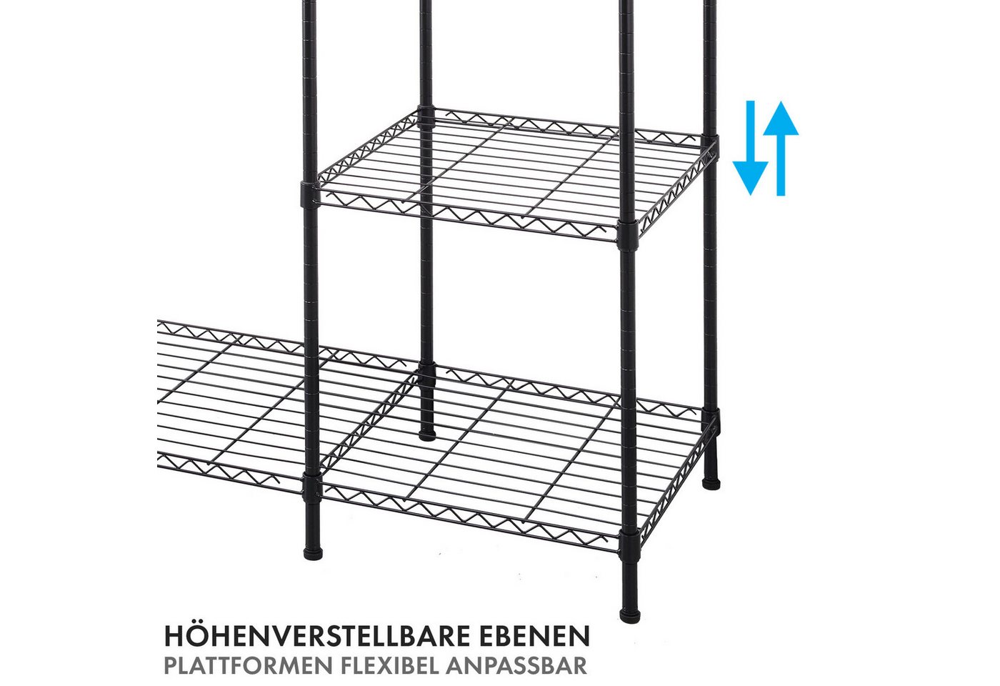Floordirekt Kleiderständer Edward, offener Kleiderschrank mit individuell verstellbaren Ablagen, (2 Kleiderstangen & Ablagen, 1 St., 120 x 45 x 180 cm), hohe Tr – Bild 5 von 5