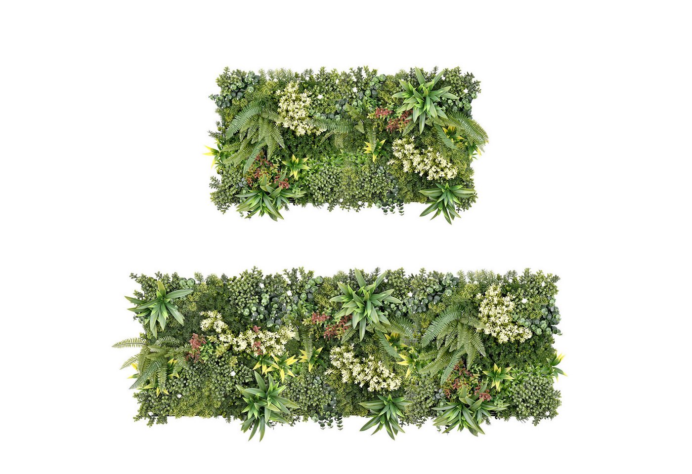 Kunstpflanze Rhea, Pflanzenwand mit Klick-System, Individuelle Set-Größe, 3 Designs, Floordirekt, Ideal für Zuhause, Büro, Restaurants & Events, 1St. 50x50cm, I – Bild 5 von 5