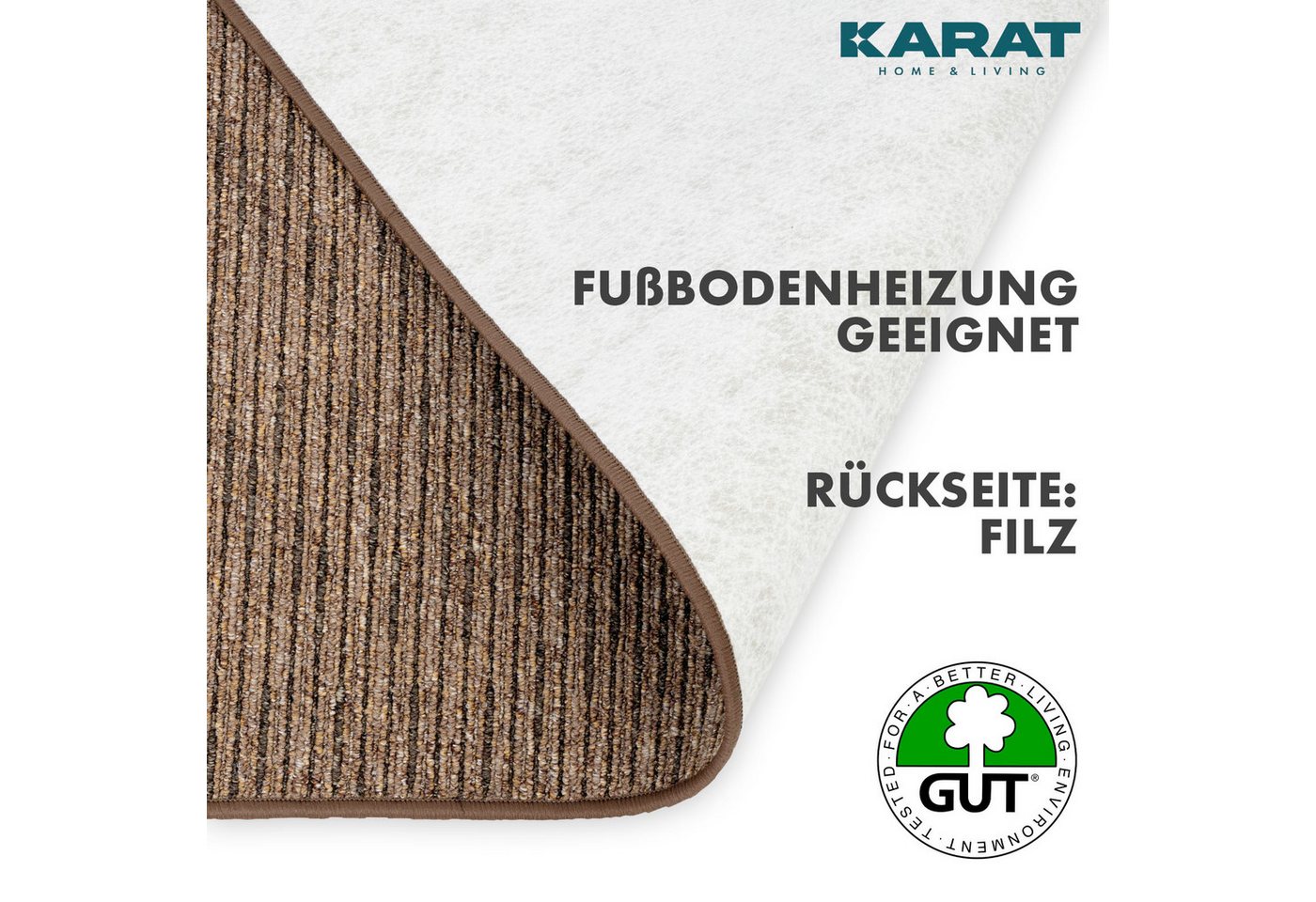 Floordirekt Läufer Geneva, moderner Teppichläufer für Flur, Schlafzimmer und Wohnzimmer, Filzrücken, fußbodenheizungsgeeignet – Bild 5 von 5