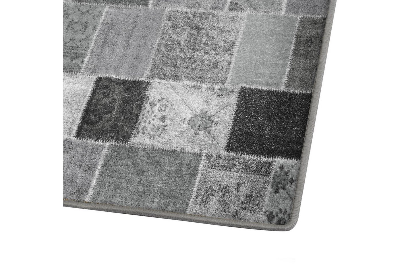 Floordirekt Läufer Monsano, Teppichläufer erhältlich in 2 Farben & vielen Größen, rechteckig, Höhe: 7 mm, Patchwork-Design – Bild 4 von 5
