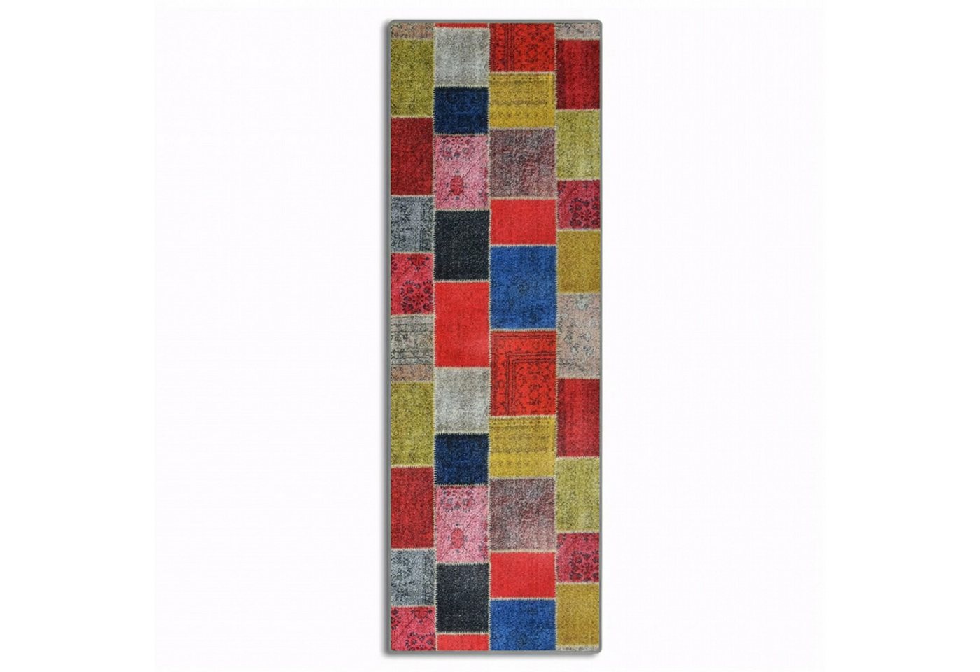 Floordirekt Läufer Monsano, Teppichläufer erhältlich in 2 Farben & vielen Größen, rechteckig, Höhe: 7 mm, Patchwork-Design – Bild 2 von 5