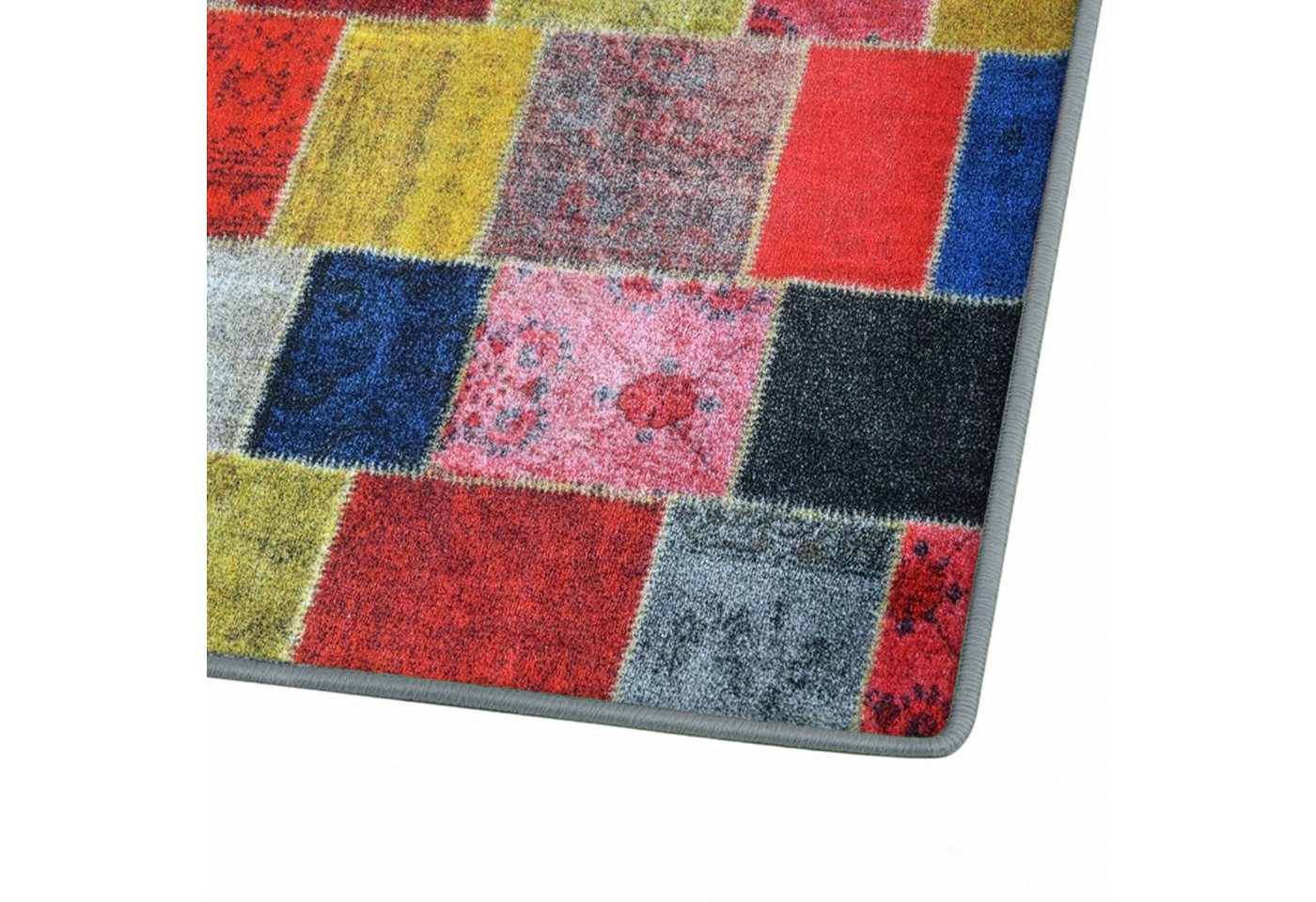 Floordirekt Läufer Monsano, Teppichläufer erhältlich in 2 Farben & vielen Größen, rechteckig, Höhe: 7 mm, Patchwork-Design – Bild 4 von 5