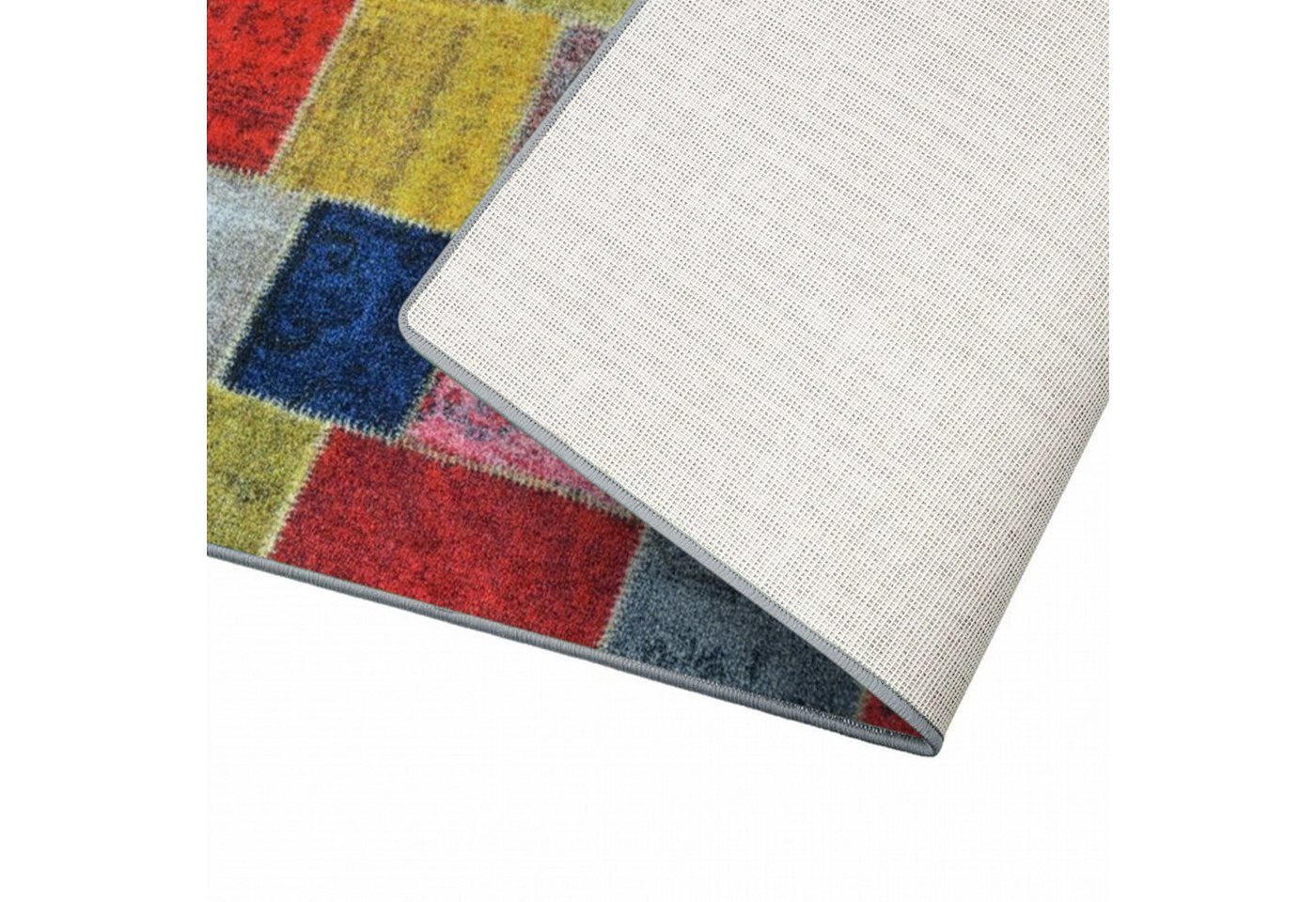 Floordirekt Läufer Monsano, Teppichläufer erhältlich in 2 Farben & vielen Größen, rechteckig, Höhe: 7 mm, Patchwork-Design – Bild 5 von 5