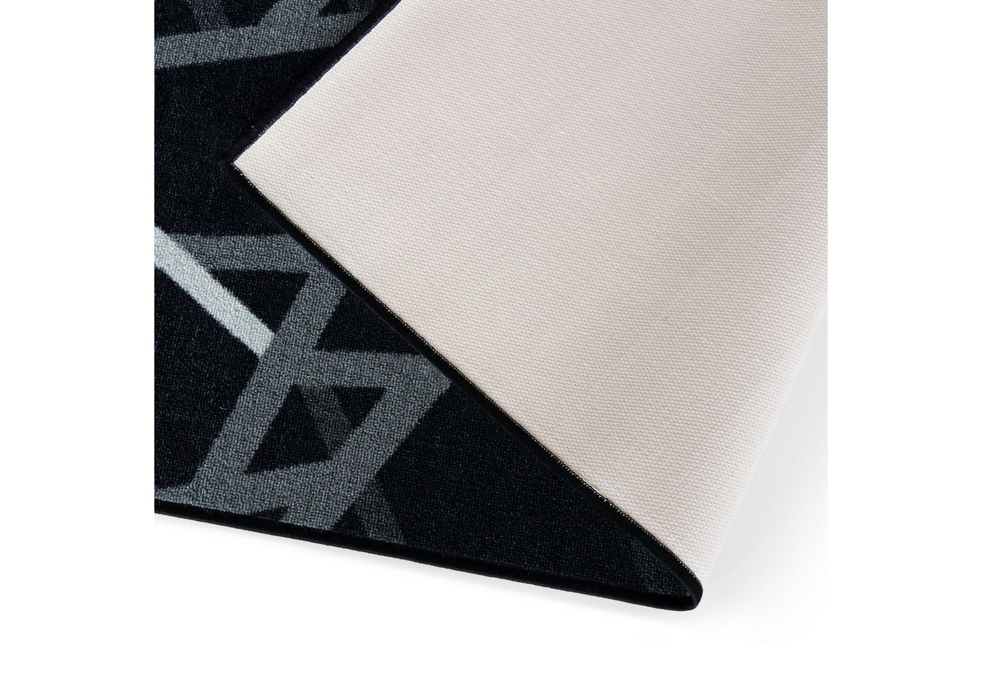 Floordirekt Läufer Printed, modernes Streifen Design, strapazierfähiger Flur Läufer, Rechteckig, rutschfeste Rückseite, für Flur, Küche & Eingang, Schwarz - 67x – Bild 3 von 5