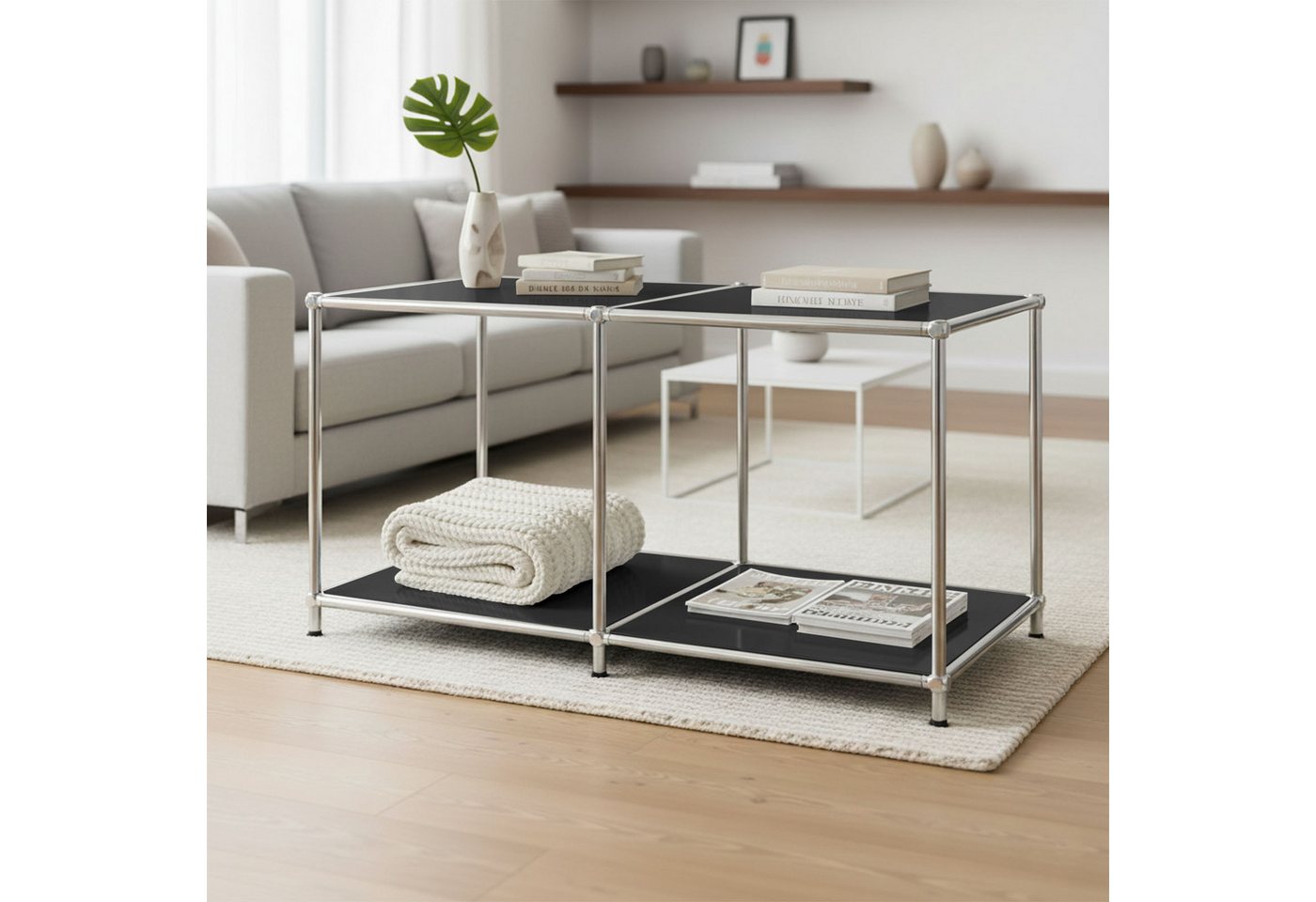 Floordirekt Lowboard Concept Epure MK-016 Sideboard & Ablageregal, B78 × T40 × H46 cm (modular, kratzfeste Pulverbeschichtung), Regal mit offenen Ablagen, verch – Bild 2 von 5