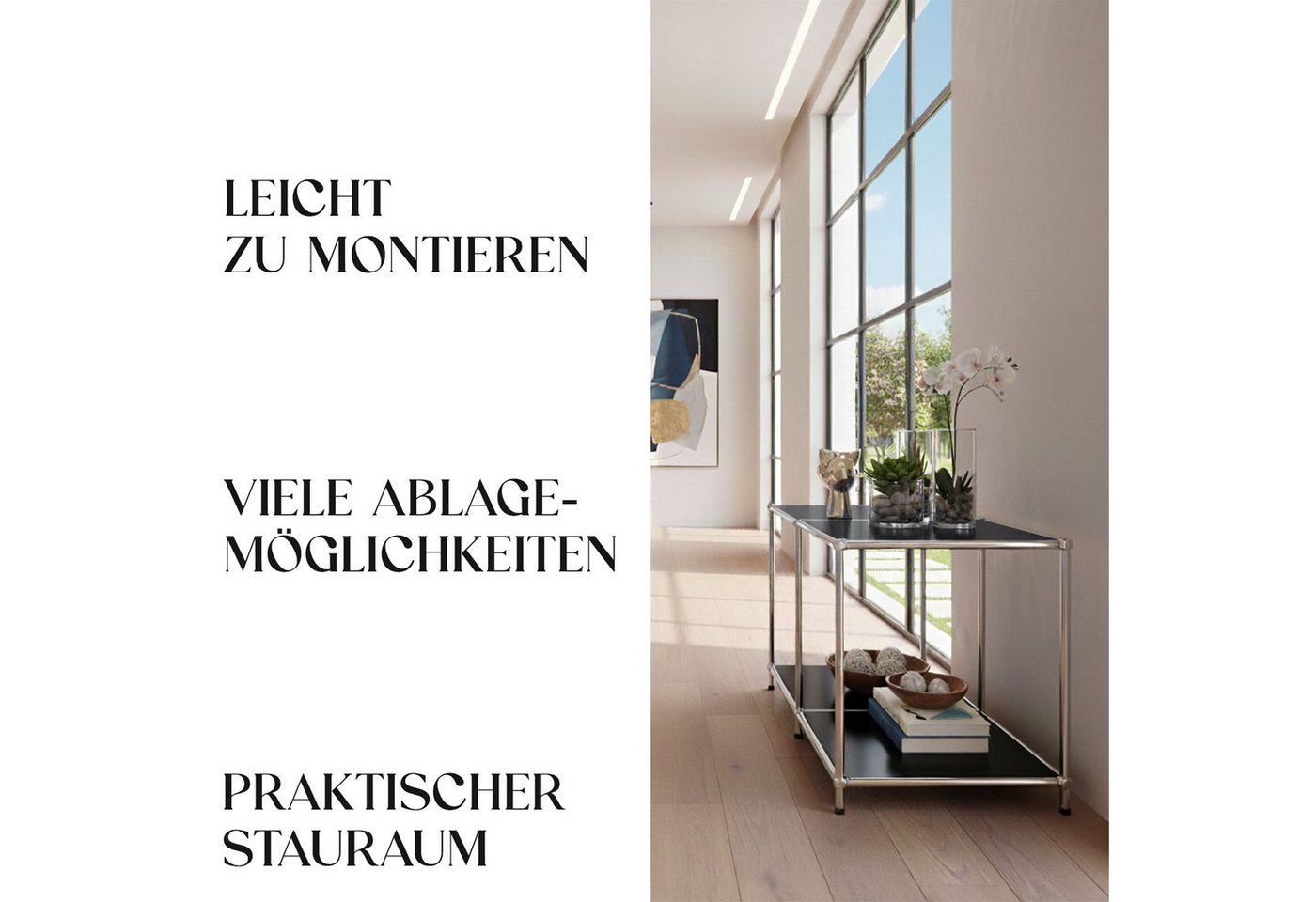 Floordirekt Lowboard Concept Epure MK-016 Sideboard & Ablageregal, B78 × T40 × H46 cm (modular, kratzfeste Pulverbeschichtung), Regal mit offenen Ablagen, verch – Bild 5 von 5