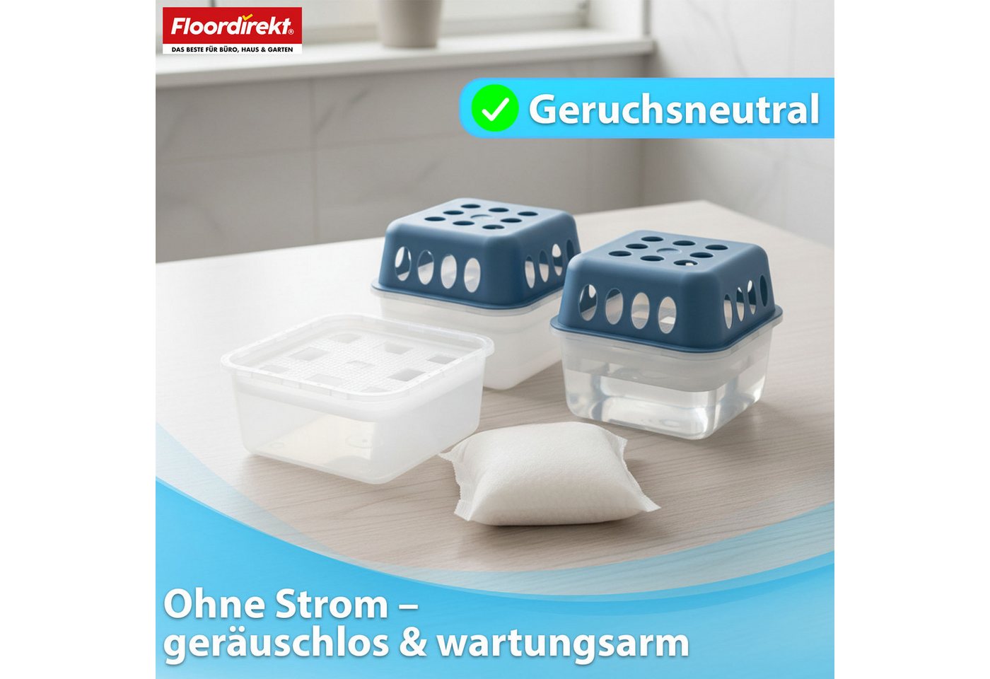 Floordirekt Luftentfeuchter-Nachfüllpack 12er Set – Raumentfeuchter Granulat gegen Feuchtigkeit, für gängige Luftentfeuchter Modelle, stromlos, Nachfüllbeutel f – Bild 5 von 5