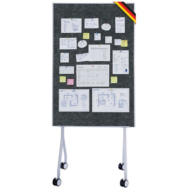 Floordirekt Memoboard Giant, Mobile Präsentationstafel 80 × 120 cm mit feststellbaren Rollen, (leichter & stabiler Metallrahmen, 1-tlg., verschiedene Farben), b