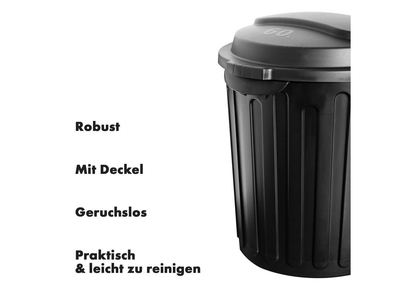 Floordirekt Mülleimer Abfalleimer Robin Geruchsdicht, Hygienisch & Leicht zu Reinigen, 60 L – Bild 5 von 5