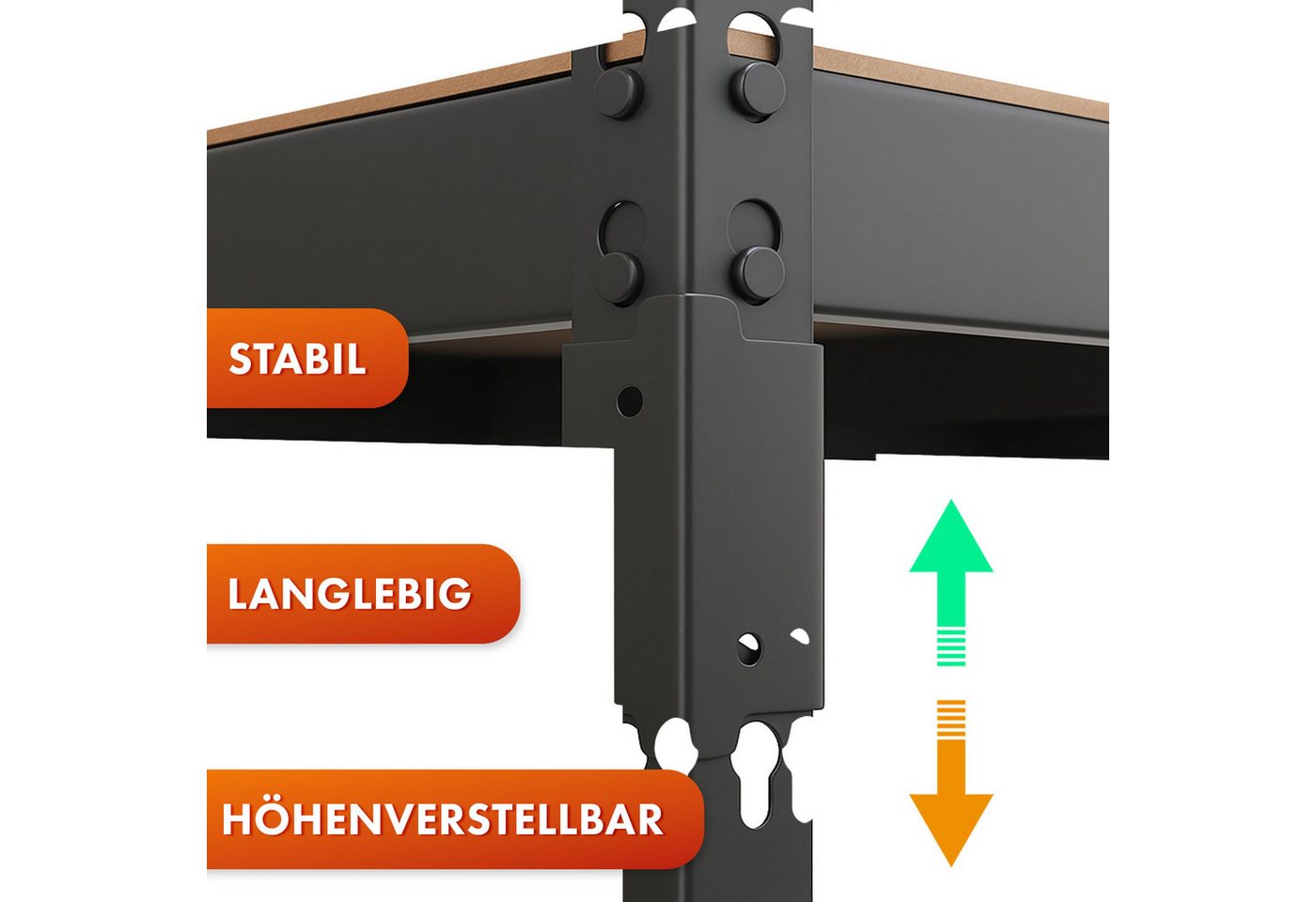 Floordirekt Schwerlastregal Rhino, Innovatives Stecksystem, Vielseitige Größen & Farben – Bild 5 von 5