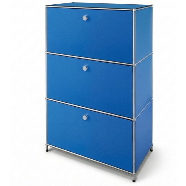 Floordirekt Sideboard Concept Epure MK-129 Metallschrank, 3 verschließbare Fächer, 3 verschließbare Fächer, B75×T40×H120 cm