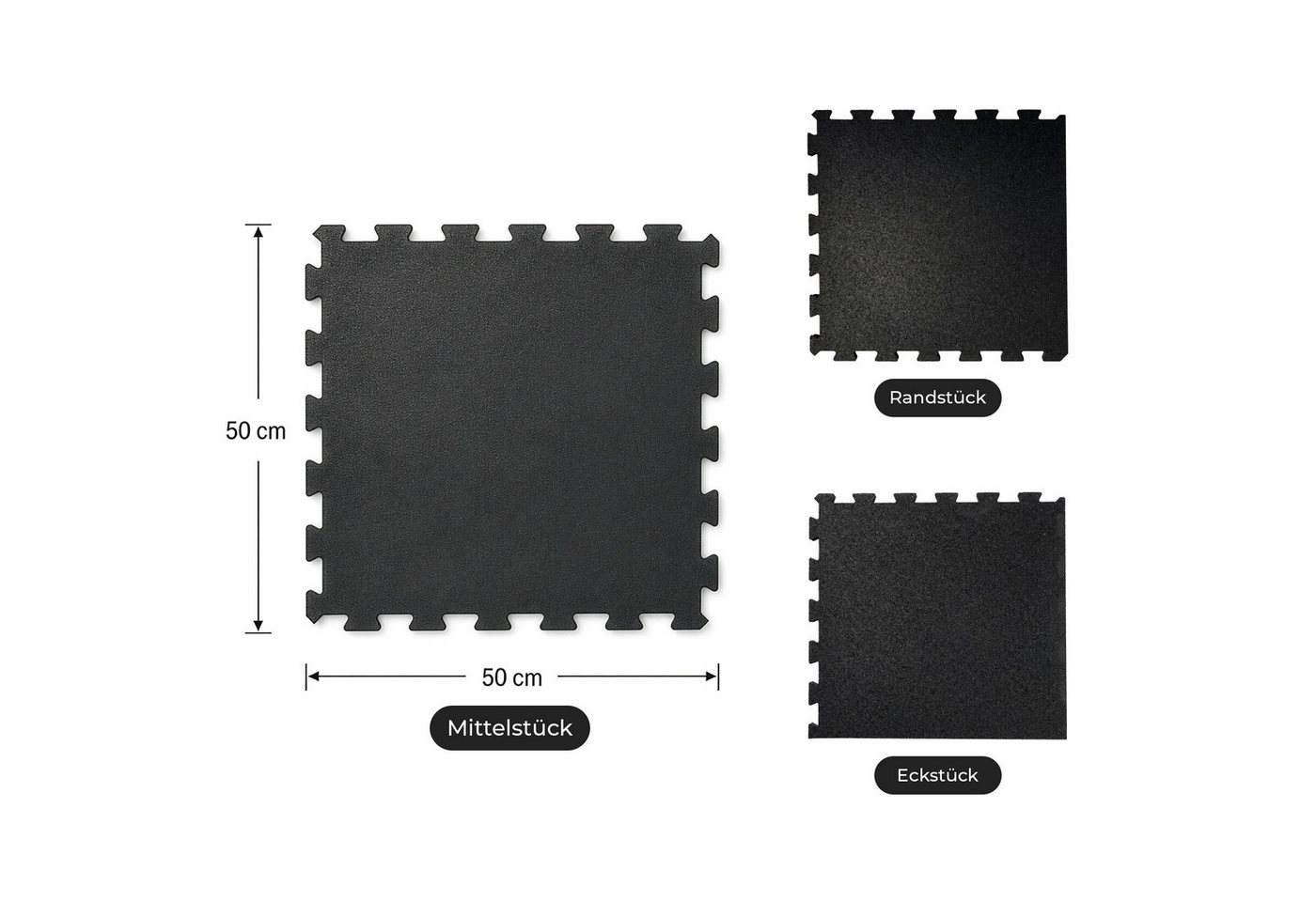Floordirekt Sportmatte Gummi Steckmatte mit V-Interlocking-System für Fitnessgeräte, Erweiterbares Stecksystem, Geräuschreduzierend – Bild 2 von 5