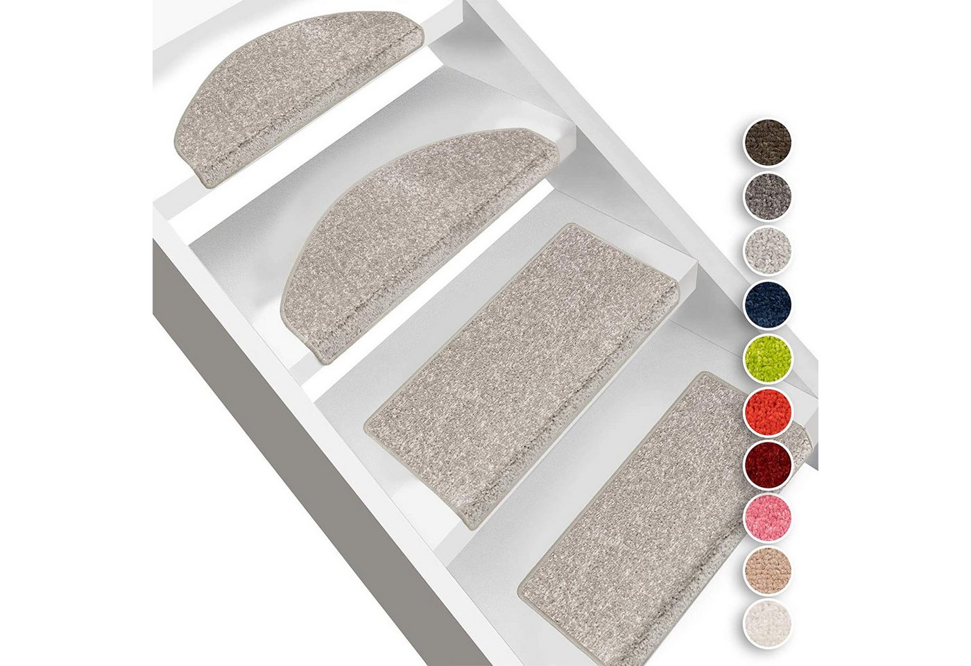 Floordirekt Stufenmatte Dynasty, Erhältlich in 10 Farben & 2 Größen, Treppenschutz, Halbrund, Höhe: 8,5 mm – Bild 5 von 5