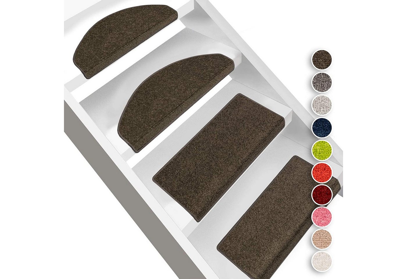 Floordirekt Stufenmatte Dynasty, Erhältlich in 10 Farben & 2 Größen, Treppenschutz, Halbrund, Höhe: 8,5 mm – Bild 5 von 5